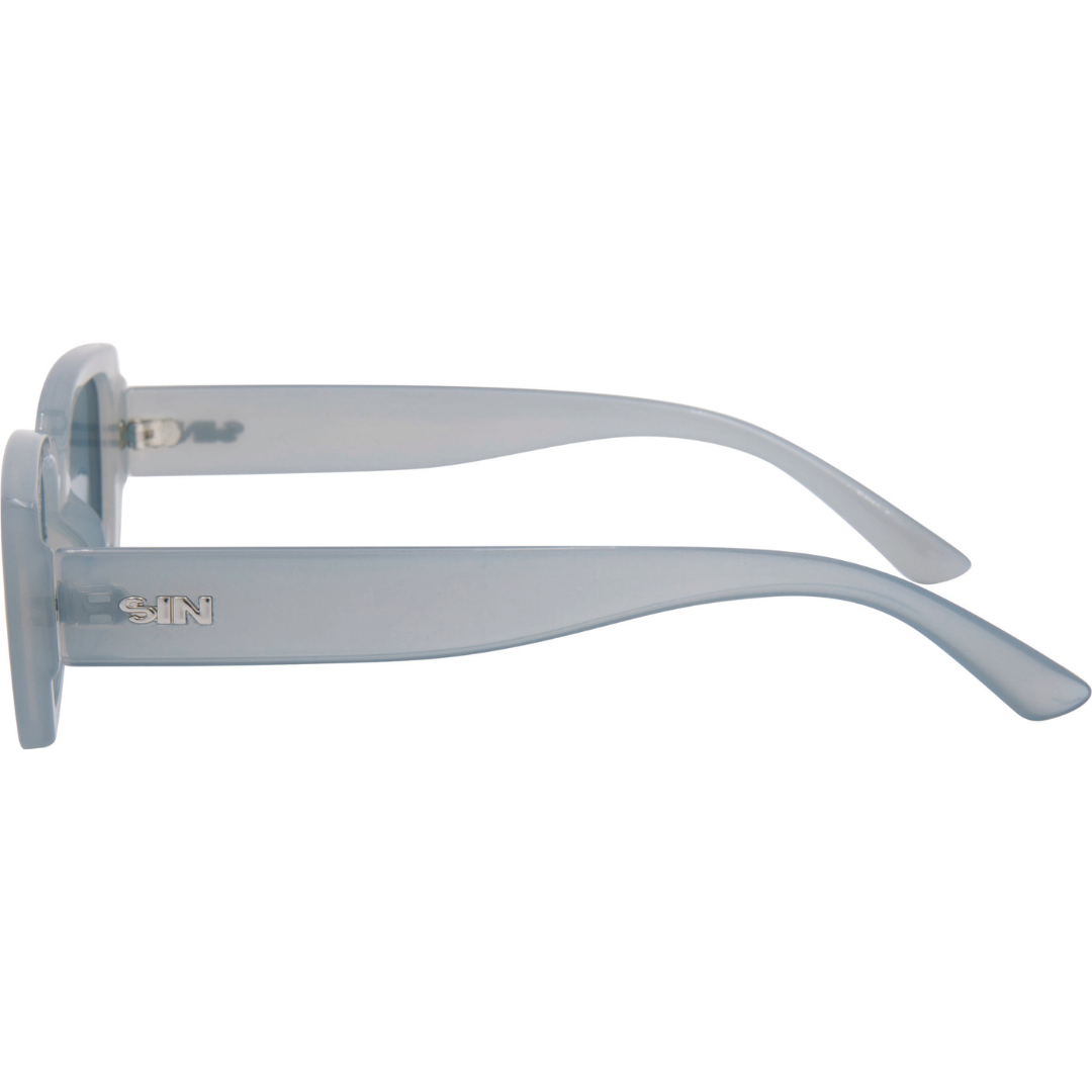 Ahoy Polarised Rectangle Sunglasses with Blue Frame left view