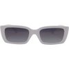 Ahoy Polarised Rectangle Sunglasses with White Frame front view