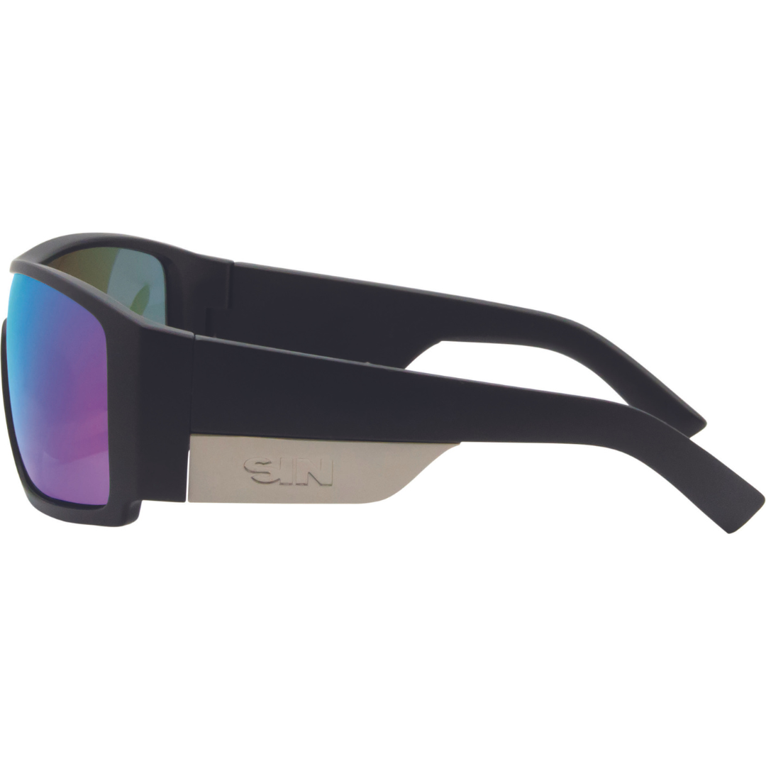 Blaze Polarised Mirrored Wrap Around Sunglasses with Blue Lens left view