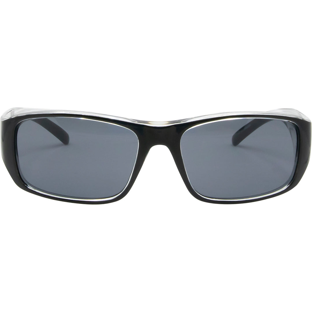 Captain Sensible Wrap Around Safety Sunglasses with Black Frame front view
