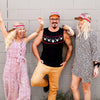 Christmas Visors worn by a man and two women