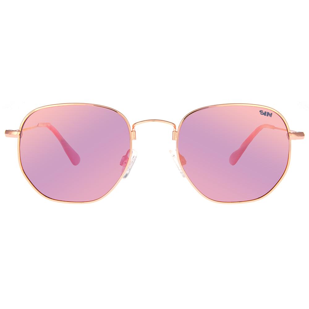 Gunner Polarised Aviator Sunglasses with Rose Gold Frame front view