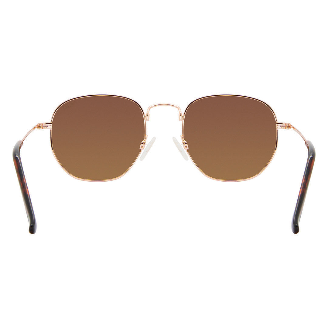 Gunner Polarised Aviator Sunglasses with Rose Gold Frame rear view