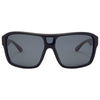 JACKPOT Polarised Shield Sunglasses with Black Frame and Black Lens front view