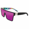 LOOSE CANNON Polarised Pink Square Sunglasses made of an oversized mirrored shield