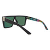 LOOSE CANNON Polarised Shield Square Sunglasses with Black Frame and Pink Mirrored Lens back left view