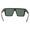 LOOSE CANNON Polarised Shield Square Sunglasses with Black Frame and Pink Mirrored Lens back view