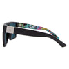 LOOSE CANNON Polarised Shield Square Sunglasses with Black Frame and Pink Mirrored Lens left view