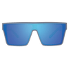 LOOSE CANNON Polarised Shield Square Sunglasses with Grey Frame and Blue Mirrored Lens front view