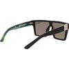LOOSE CANNON Polarised Shield Square Sunglasses with Matt Black Frame and Green Mirrored Lens back right view