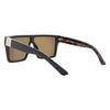 LOOSE CANNON Polarised Shield Square Sunglasses with Matt Black Frame and Red Mirrored Lens back left view