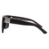 LOOSE CANNON Polarised Shield Square Sunglasses with Matt Black Frame and Red Mirrored Lens left view