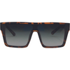 LOOSE CANNON Polarised Shield Square Sunglasses with Tort Frame and Gradient G15 Lens front view