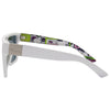 LOOSE CANNON Polarised Shield Square Sunglasses with White Frame and Purple Mirrored Lens left view