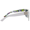 LOOSE CANNON Polarised Shield Square Sunglasses with White Frame and Purple Mirrored Lens right view