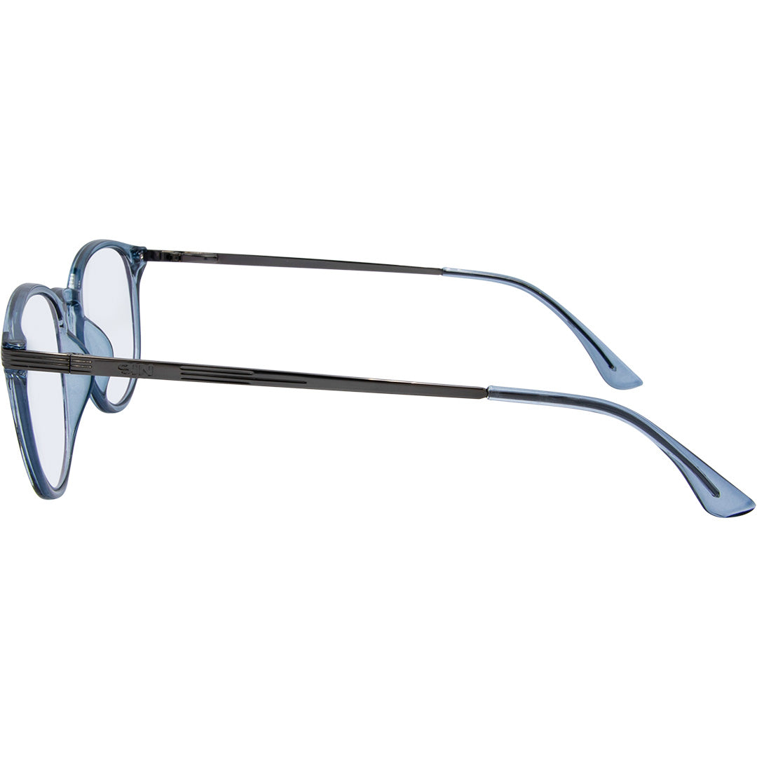 Love Child Round Blue Light Glasses with Blue Frame left view
