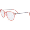 Love Child Round Blue Light Glasses with Pink Frame front left view