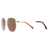 Maverick Polarised Aviator Sunglasses with Gold Frame and Brown Lens front left view