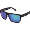 Peccant Polarised Black Rectangle Sunglasses with Blue Lens made of premium TR-90 material