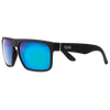 Peccant Polarised Rectangle Sunglasses with Black Frame and Blue Lens left view