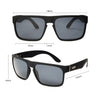 Peccant Polarised Rectangle Sunglasses with Black Frame and Red Lens dimensions