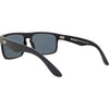 Peccant Polarised Rectangle Sunglasses with Black Frame back left view