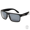 Peccant Polarised Rectangle Sunglasses with Black Frame front left view