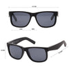 Riot Polarised Matt Black Rectangle Sunglasses measurements