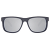 Riot Polarised Matt Black Rectangle Sunglasses with Silver Lens front view