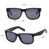 Riot Polarised Rectangle Sunglasses with Matt Black Frame and Blue Lens dimensions
