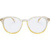 Risky Business Clear Frame Champagne Round Blue Light Glasses front view