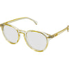 Risky Business Clear Frame Champagne Round Blue Light Glasses made of recycled plastic