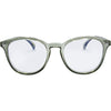 Risky Business Clear Frame Green Round Blue Light Glasses front view