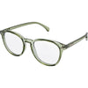 Risky Business Clear Frame Green Round Blue Light Glasses made of recycled plastic