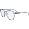 Risky Business Clear Frame Grey Round Blue Light Glasses front left view