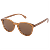 Risky Business Polarised Brown Round Sunglasses made of wood temples