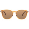 Risky Business Polarised Brown Round Wooden Sunglasses front view