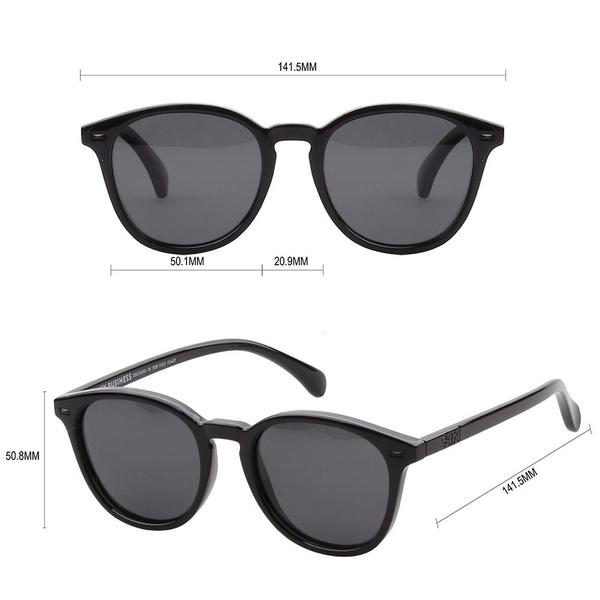 Risky Business Polarised Clear Frame Grey Round Sunglasses measurements
