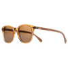 Risky Business Polarised Round Sunglasses with Brown Wooden Frame front left view
