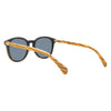 Risky Business Polarised Round Sunglasses with Tortoise Shell Wooden Frame back left view