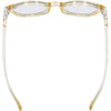 Risky Business Round Blue Light Glasses with Champagne Clear Frame top view