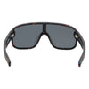Rogue Polarised Shield Wrap Around Sunglasses with Black Frame and Smoke Mirrored Lens inside view