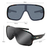 Rogue Polarised Shield Wrap Around Sunglasses with Black Frame and Smoke Mirrored Lens measurements