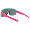 Rogue Polarised Shield Wrap Around Sunglasses with Pink Frame and Silver Mirrored Lens back right view