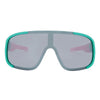 Rogue Polarised Shield Wrap Around Sunglasses with Pink Frame and Silver Mirrored Lens front view