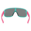 Rogue Polarised Shield Wrap Around Sunglasses with Pink Frame and Silver Mirrored Lens inside view