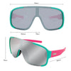 Rogue Polarised Shield Wrap Around Sunglasses with Pink Frame and Silver Mirrored Lens measurements