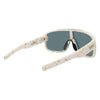 Rogue Polarised Shield Wrap Around Sunglasses with White Frame and Gold Mirrored Lens back right view
