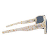 Rogue Polarised Shield Wrap Around Sunglasses with White Frame and Gold Mirrored Lens right view