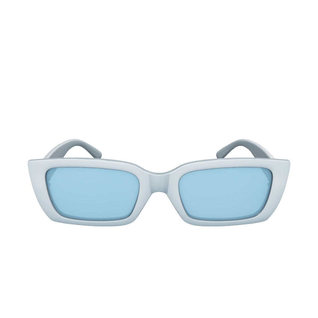 Ahoy Polarised Rectangle Sunglasses with Blue Frame digital render